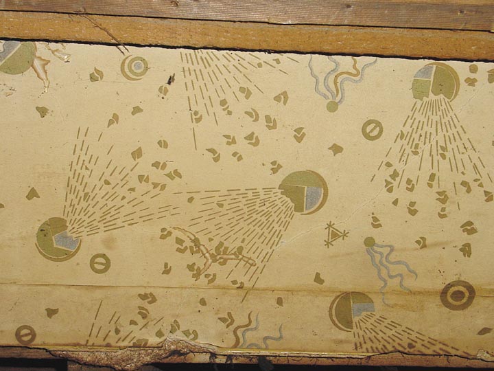 ceiling paper above the tin